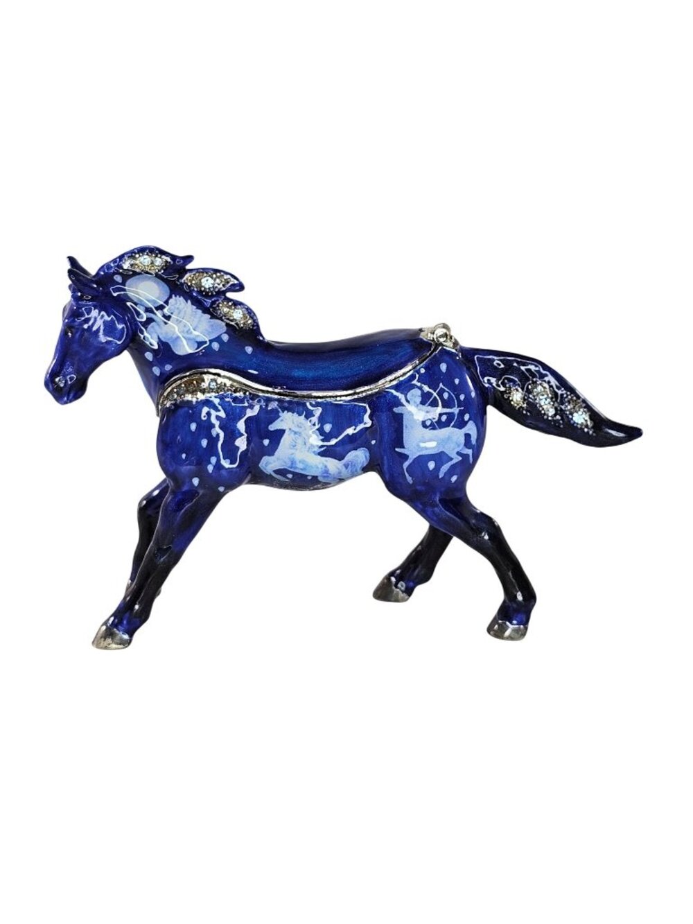 Trail Of Painted Ponies Stardust Trinket Box Figurine 2008 Rhinestone Accents